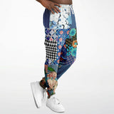 Blue Andalusian Patchwork Unisex Eco-Poly Cargo Sweats Cargo Sweatpants - Thathoodyshop