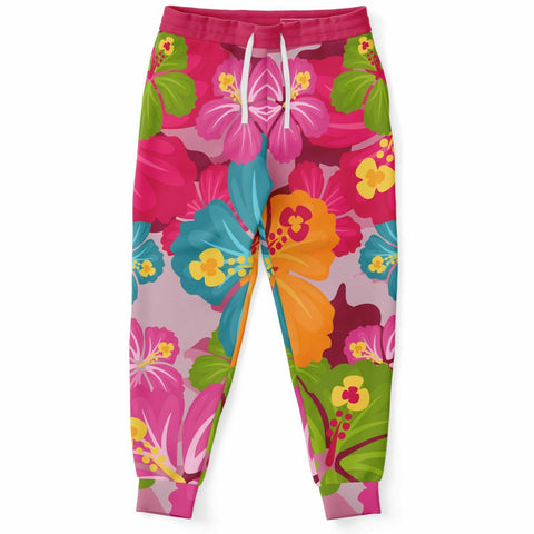 Pink Hawaiian Camo Fleece Joggers Joggers - Thathoodyshop