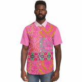 Gypsy Beat Indian Floral Short Sleeve Button Down Shirt Short Sleeve Button Down Shirt - Thathoodyshop