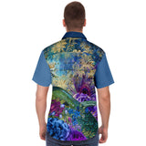 Royal Peacock S/S Button Down Shirt Short Sleeve Button Down Shirt - AOP - Thathoodyshop