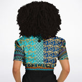 Many Blessings Horus Eye Cropped Sweater Cropped Short Sleeve Sweater - Thathoodyshop