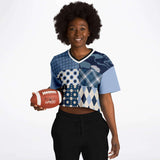 Blueberry Hill Crop Jersey Cropped Football Jersey - Thathoodyshop