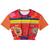 Chili Pepper Paisley Cropped Sweater Cropped Short Sleeve Sweater - Thathoodyshop