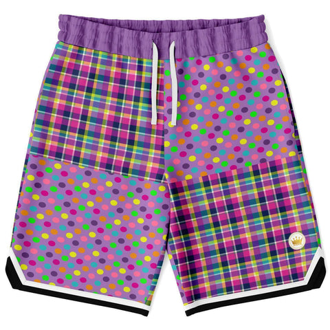 Mercury Retrograde Polka Plaid Basketball Shorts Basketball Shorts - Thathoodyshop
