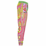 Hello Janis! Yellow Striped Giraffe Patchwork Unisex Eco-Poly Joggers Eco Poly Joggers - Thathoodyshop