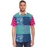 Cerulean Plaid Button Down Shirt Short Sleeve Button Down Shirt - Thathoodyshop