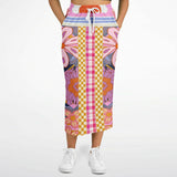 Bahama Mama Pink Patchwork Floral Eco-Poly Long Pocket Skirt Long Pocket Skirt - Thathoodyshop