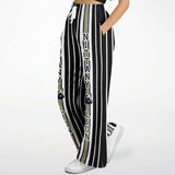 Ebony and Ivory Pinstripe Flare Leg Joggers Bellbottoms - Thathoodyshop