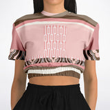 Pink Geo Zebra Cropped Sweater Cropped Short Sleeve Sweater - Thathoodyshop
