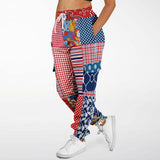 Liberty Bell Floral Stripe Polka Dot Unisex Cargo Sweats Cargo Sweatpants - Thathoodyshop