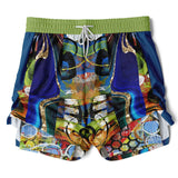 Barcelona Blue Marble Swirl Compression Activity Shorts Compression Shorts - Thathoodyshop