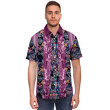 Purple Jamboree Striped Short Sleeve Button Down Shirt Short Sleeve Button Down Shirt - Thathoodyshop