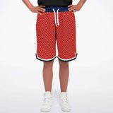 Red Par 4 Basketball Shorts Basketball Short Rib - AOP - Thathoodyshop