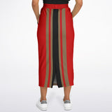 Gold Line Red Pocket Maxi Skirt Maxi Skirt - Thathoodyshop