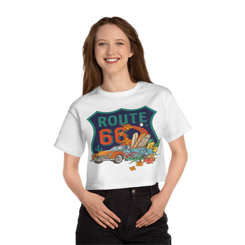 Cruisin Route 66 Cropped T-Shirt T-Shirt - Thathoodyshop