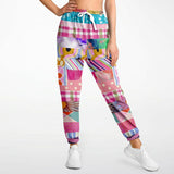 Bahama Mama Pink Floral Patchwork Unisex Cargo Sweats Cargo Pants - Thathoodyshop