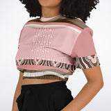 Pink Geo Zebra Cropped Sweater Cropped Short Sleeve Sweater - Thathoodyshop