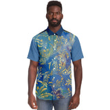 Royal Peacock S/S Button Down Shirt Short Sleeve Button Down Shirt - AOP - Thathoodyshop