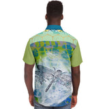 Dragonfly Abstract Print Button Down Shirt Short Sleeve Button Down Shirt - Thathoodyshop