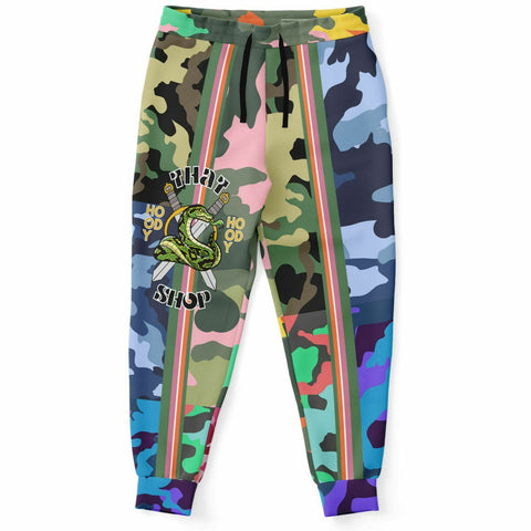 THS Snake Bite Patchwork Camo Fleece Joggers Joggers - Thathoodyshop