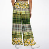 Rolling Green Plaid Flare Leg Joggers Bellbottoms - Thathoodyshop