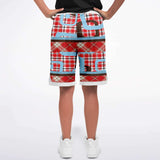 Red Pacific Palisades Plaid Basketball Shorts Basketball Shorts - Thathoodyshop