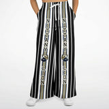 Ebony and Ivory Pinstripe Flare Leg Joggers Bellbottoms - Thathoodyshop