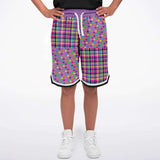 Mercury Retrograde Polka Plaid Basketball Shorts Basketball Shorts - Thathoodyshop
