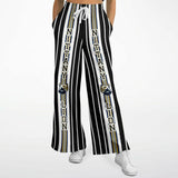 Ebony and Ivory Pinstripe Flare Leg Joggers Bellbottoms - Thathoodyshop