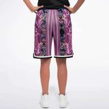 Purple Jamboree Striped Basketball Shorts Basketball Shorts - Thathoodyshop