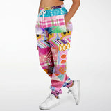 Bahama Mama Pink Floral Patchwork Unisex Cargo Sweats Cargo Pants - Thathoodyshop