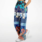 Blue Andalusian Patchwork Stretchy Phat Bellbottoms Bellbottoms - Thathoodyshop