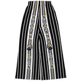 Ebony and Ivory Pinstripe Flare Leg Joggers Bellbottoms - Thathoodyshop