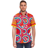 Solar Flare S/S Button Down Shirt Short Sleeve Button Down Shirt - AOP - Thathoodyshop