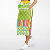 Green Anjou Pear Striped Floral Long Pocket Skirt Long Pocket Skirt - Thathoodyshop