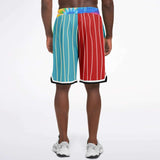 Rainbow Swirl Basketball Shorts Basketball Short Rib - AOP - Thathoodyshop