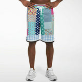 Pink Sherbert Patchwork Plaid Basketball Shorts Basketball Shorts - Thathoodyshop