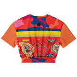 Chili Pepper Paisley Cropped Sweater Cropped Short Sleeve Sweater - Thathoodyshop