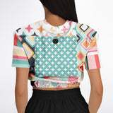 Old Miami Geometric Trefoil Cropped Sweater Cropped Short Sleeve Sweater - Thathoodyshop