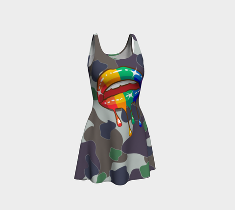 Rainbow Kiss Dress Flare Dress - Thathoodyshop