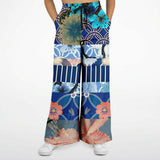 Blue Andalusian Patchwork Stretchy Phat Bellbottoms Bellbottoms - Thathoodyshop