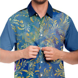 Royal Peacock S/S Button Down Shirt Short Sleeve Button Down Shirt - AOP - Thathoodyshop