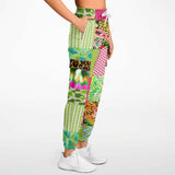 Pink Cerise Plaid Paisley Cargo Joggers Cargo Joggers - Thathoodyshop