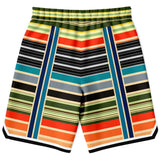 Tequila Sunrise Striped Basketball Shorts Basketball Shorts - Thathoodyshop