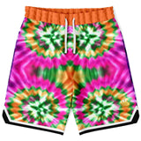Orange Starburst Basketball Shorts Basketball Short Rib - AOP - Thathoodyshop