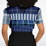 Fair Isle Blue Cropped Sweater Cropped Short Sleeve Sweater - Thathoodyshop