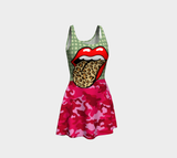 Green Apple Leopard III Dress Flare Dress - Thathoodyshop