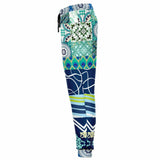 Mykonos Peacock Tile Patchwork Print Joggers Joggers - Thathoodyshop