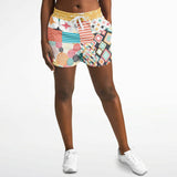 Old Miami Geo Patchwork Running Shorts Running Shorts - Thathoodyshop