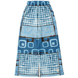 Blue Geo Patchwork Bellbottoms Flare Leg Pants - Thathoodyshop